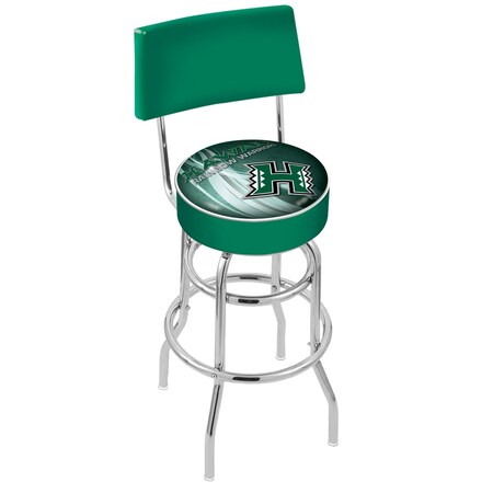 Holland Bar Stool Co 25" Chrome 2-Ring Hawaii Swivel Bar Stool, Back L7C425Hawaii-D2